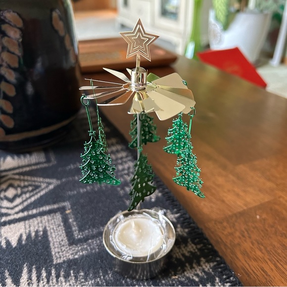 Holiday Spinning Candle Holders Christmas Tree Candle Carousel Tea